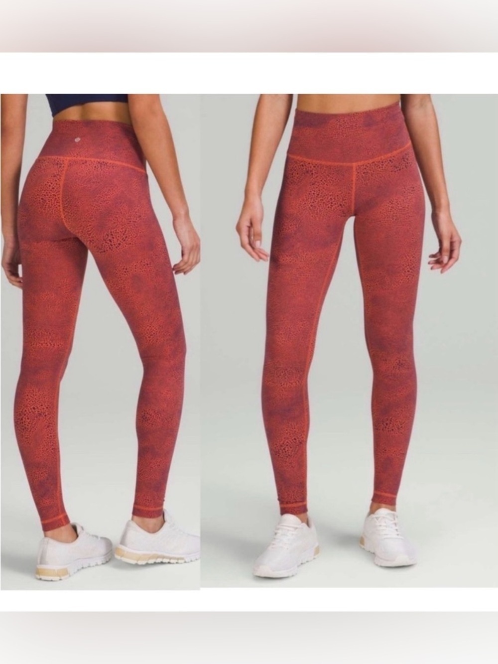 Lululemon Wunder Train High-Rise Tight Leggings Crackle Glaze Vintage Orange